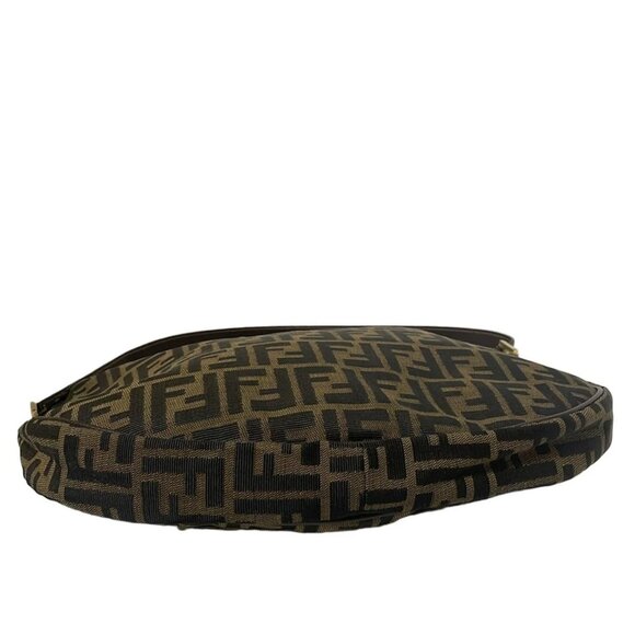 FENDI Zucca - Beige Dark Brown Jacquard Leather Shoulder Bag 641-072125 - Picture 4 of 9